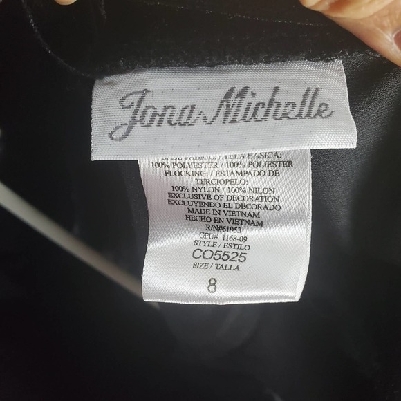 Jona Michelle Velvet Bow Tulle Holiday Special Occassion Tie Back Dress Size 8 - Picture 6 of 8